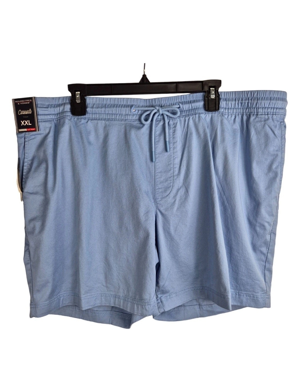 Roundtree & Yorke Men's Shorts Size XXL  Casuals Light Blue Flat Front NWT 09
